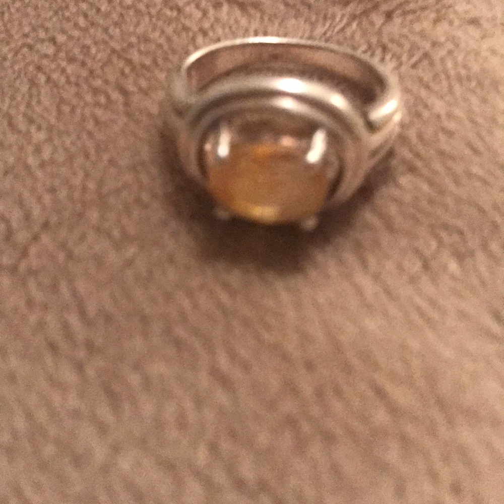 Citrine silver ring size 7